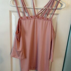 VENUS Dusty Rose Multi-Strap Cold-Shoulder Tank
